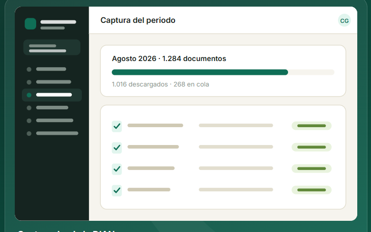 Captura del periodo: descarga de documentos de la DIAN